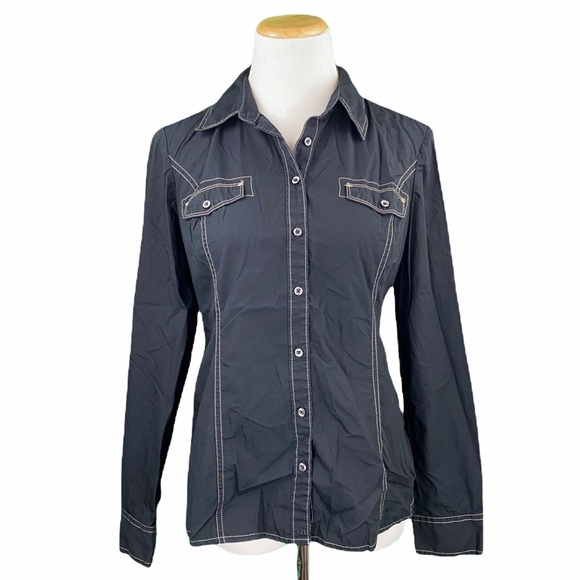 Tommy Hilfiger Black Long Sleeve Button Down Shirt